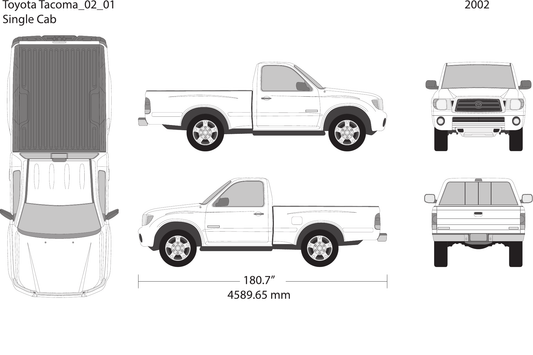 2002 Toyota Tacoma Vector Wrap Template - GravBase