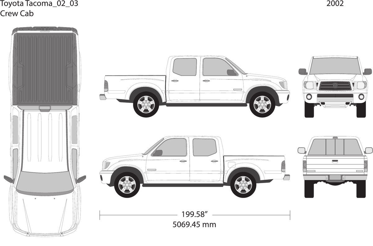 2002 Toyota Tacoma Vector Wrap Template - GravBase