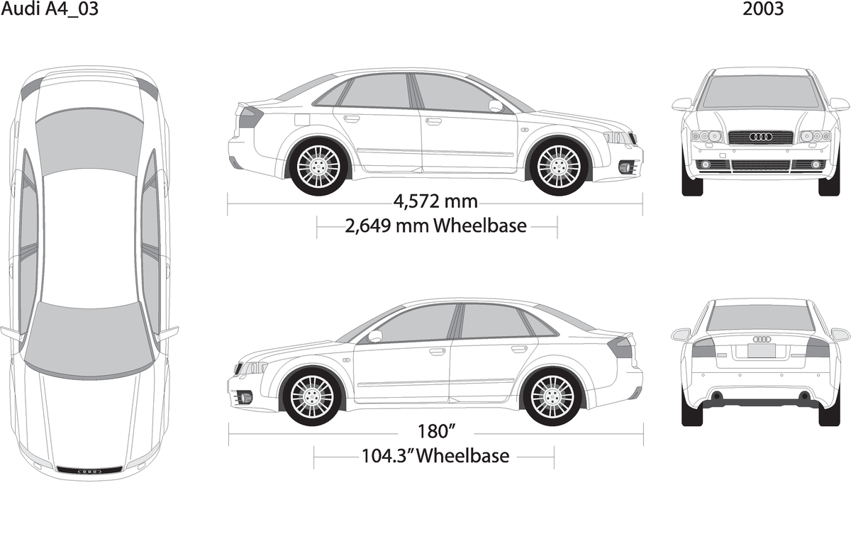 2003 Audi A4 V01 Vehicle Wrap Template