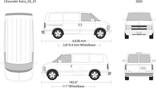 2003 Chevy Astro Vector Wrap Template - GravBase