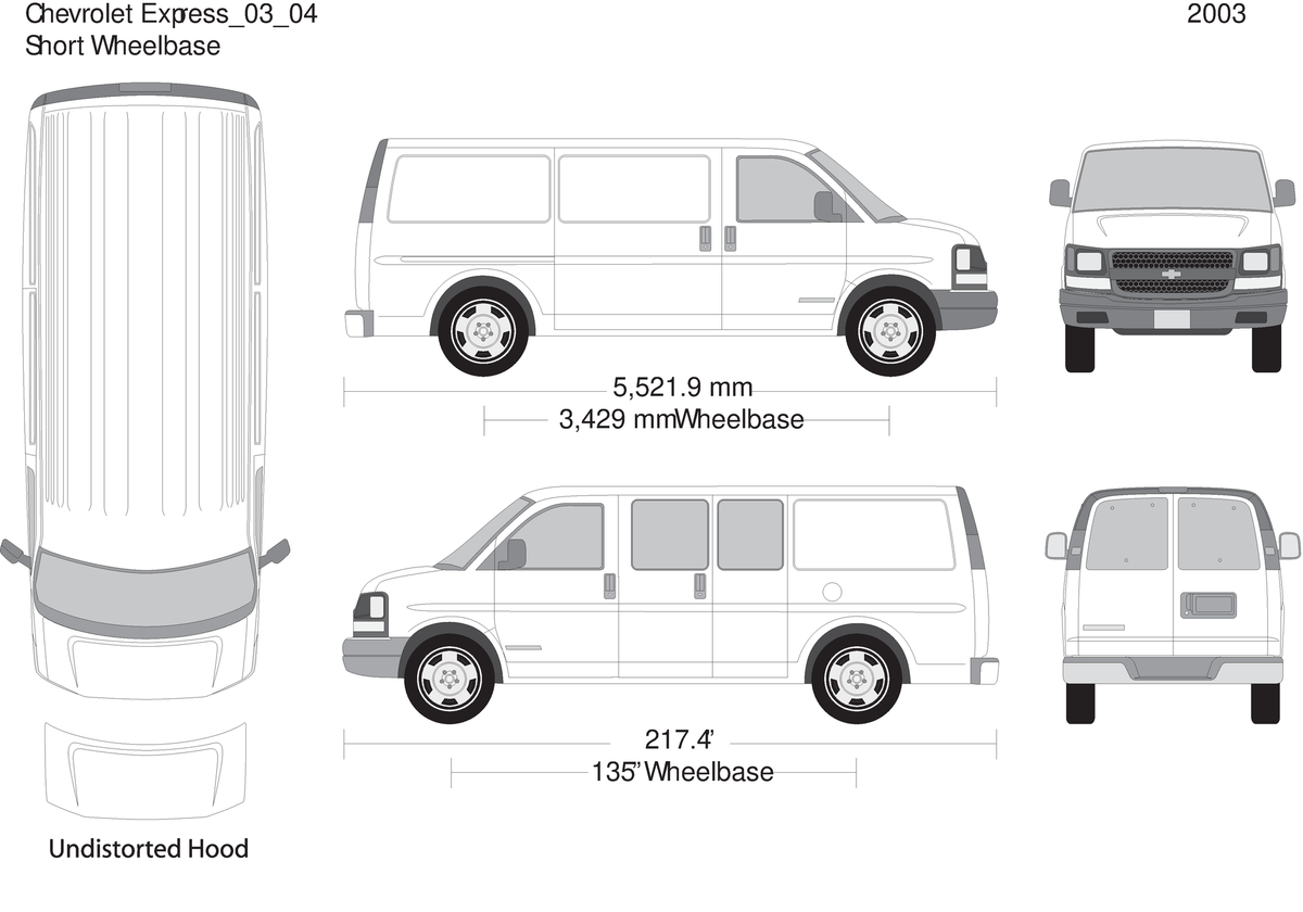 2003 Chevy Express V04 Vehicle Wrap Template