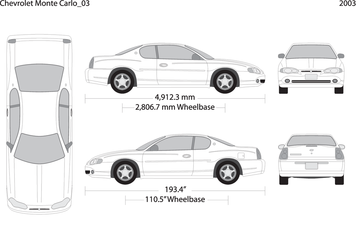 2003 Chevy Montcarl V03 Vehicle Wrap Template