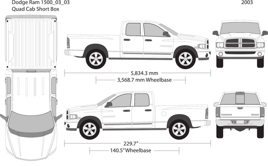 2003 Dodge Ram 1500 Vector Wrap Template - GravBase