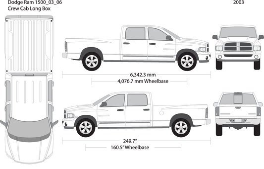 2003 Dodge Ram 1500 V06 Vehicle Wrap Template