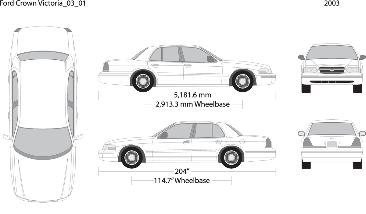 2003 Ford Crown Victoria V01 Vehicle Wrap Template
