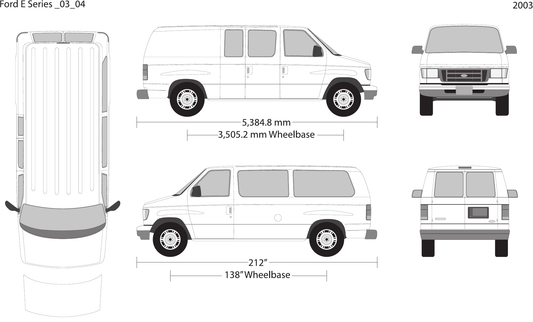 2003 Ford E Series Vector Wrap Template - GravBase