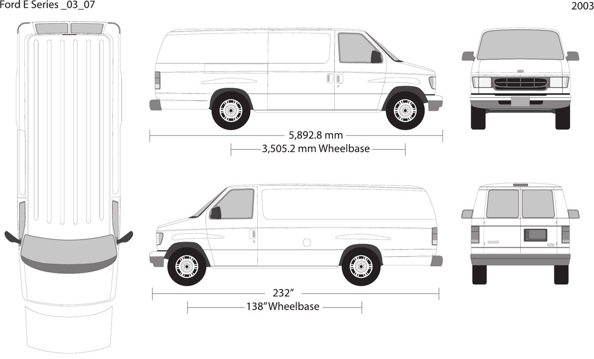 2003 Ford E Series Vector Wrap Template - GravBase