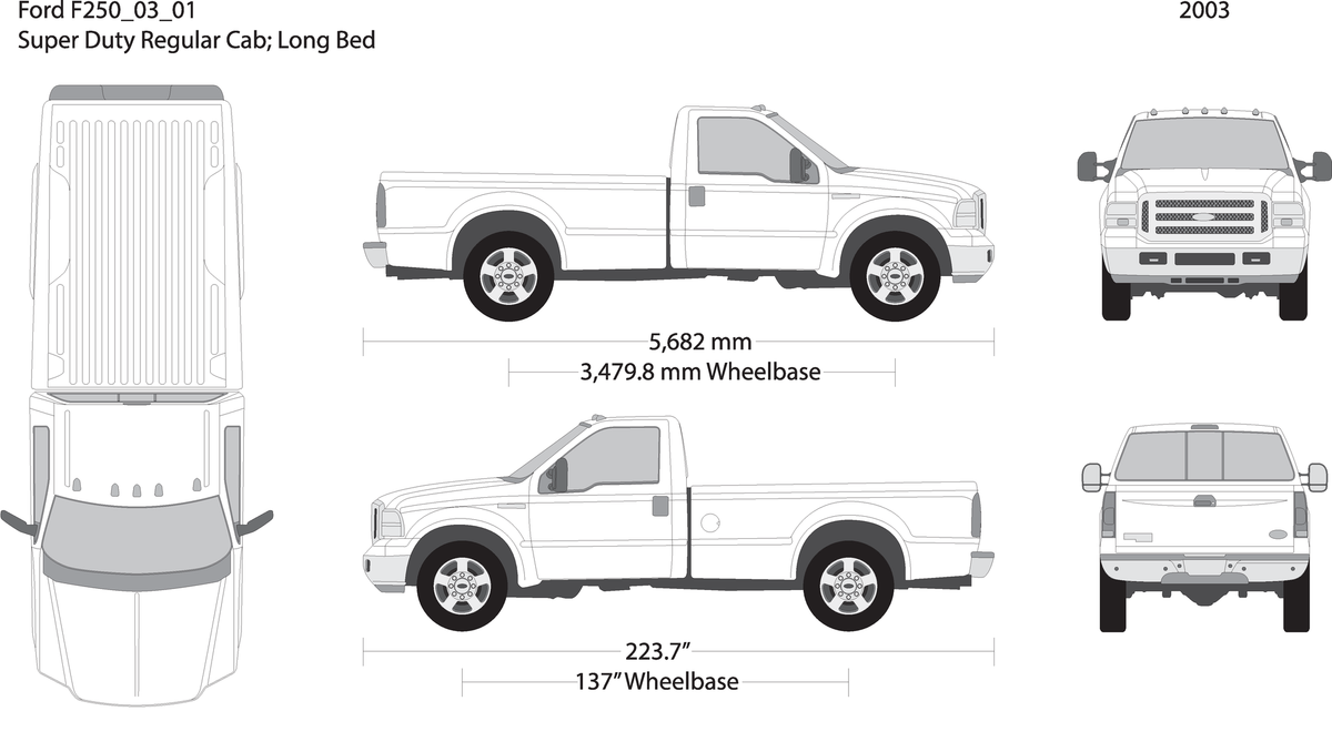 2003 Ford F 250 V01 Vehicle Wrap Template