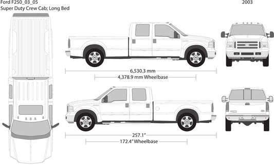 2003 Ford F-250 Vector Wrap Template - GravBase