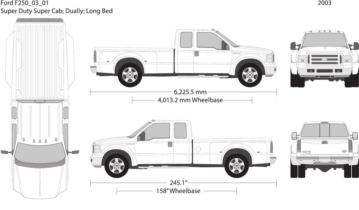 2003 Ford F-250 Vector Wrap Template - GravBase