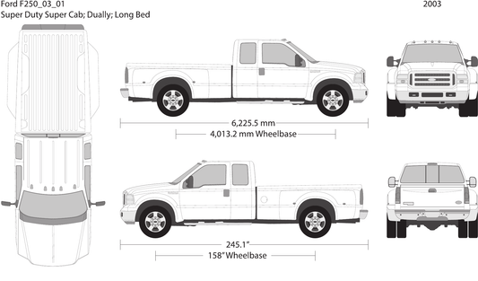2003 Ford F-250 Vector Wrap Template - GravBase