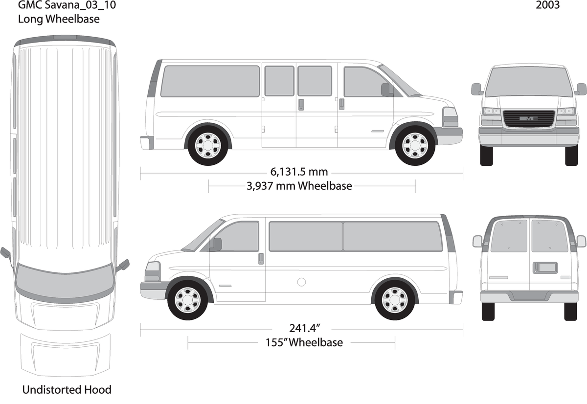 2003 Gmc Savana V10 Vehicle Wrap Template