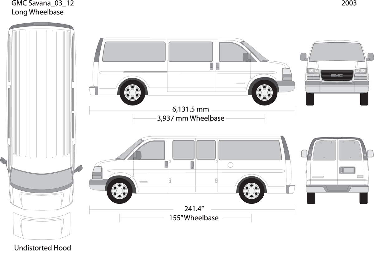 2003 Gmc Savana V12 Vehicle Wrap Template