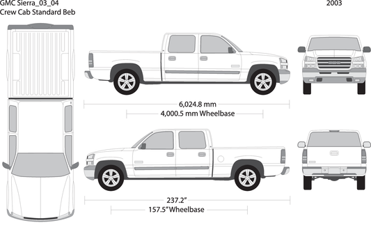 2003 Gmc Sierra 1500 V04 Vehicle Wrap Template