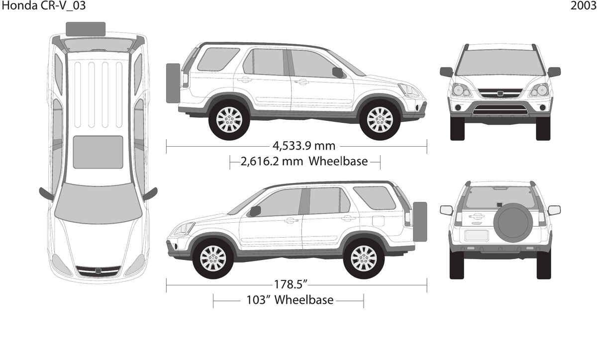 2003 Honda CR-V vector wrap template, Design-Ready PDF - GravBase