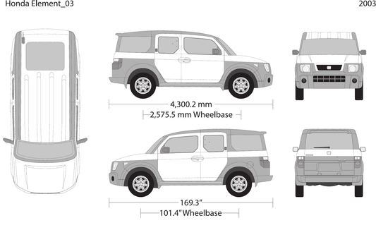 2003 Honda Element Vector Wrap Template - GravBase