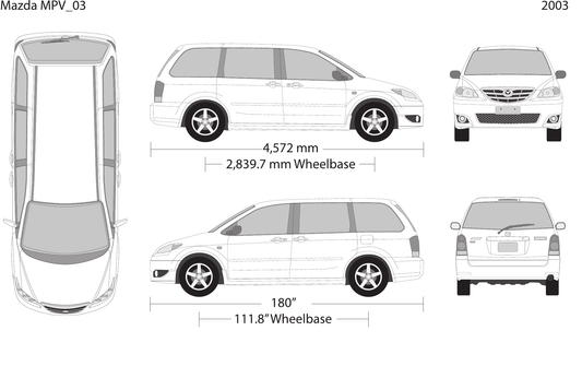 2003 Mazda MPV vector wrap template, Design-Ready PDF - GravBase