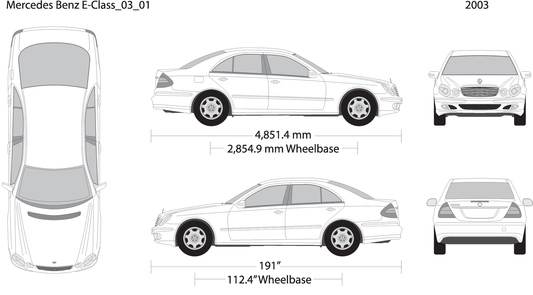 2003 Mercedes E Class V01 Vehicle Wrap Template