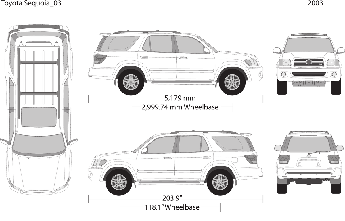 2003 Toyota Sequoia vector wrap template, Design-Ready PDF - GravBase