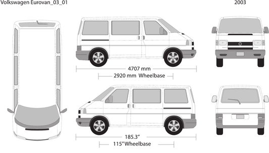 2003 Volkswagen Eurovan vector wrap template, Design-Ready PDF - GravBase