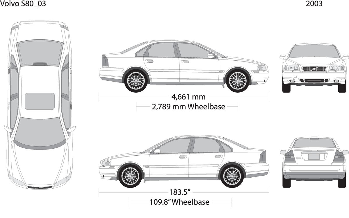 2003 Volvo Volvo S80 V03 Vehicle Wrap Template
