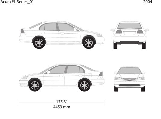 2004 Acura EL vector wrap template, Design-Ready PDF - GravBase