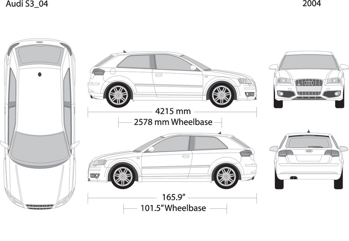 2004 Audi S3 V04 Vehicle Wrap Template