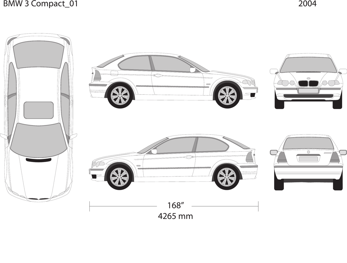 2004 BMW 3 vector wrap template V01, Design-Ready PDF - GravBase