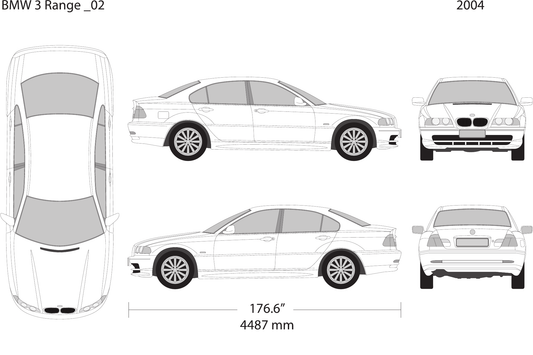 2004 BMW 3 vector wrap template V02, Design-Ready PDF - GravBase