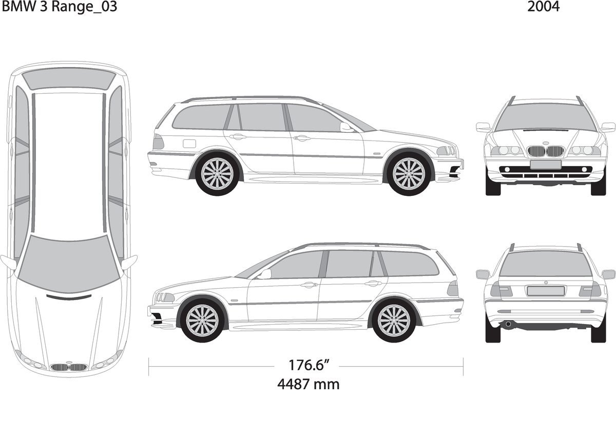 2004 Bmw 3 V03 Vehicle Wrap Template