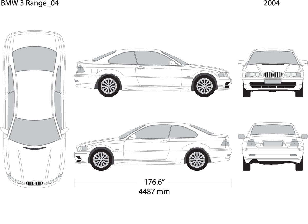 2004 Bmw 3 V04 Vehicle Wrap Template