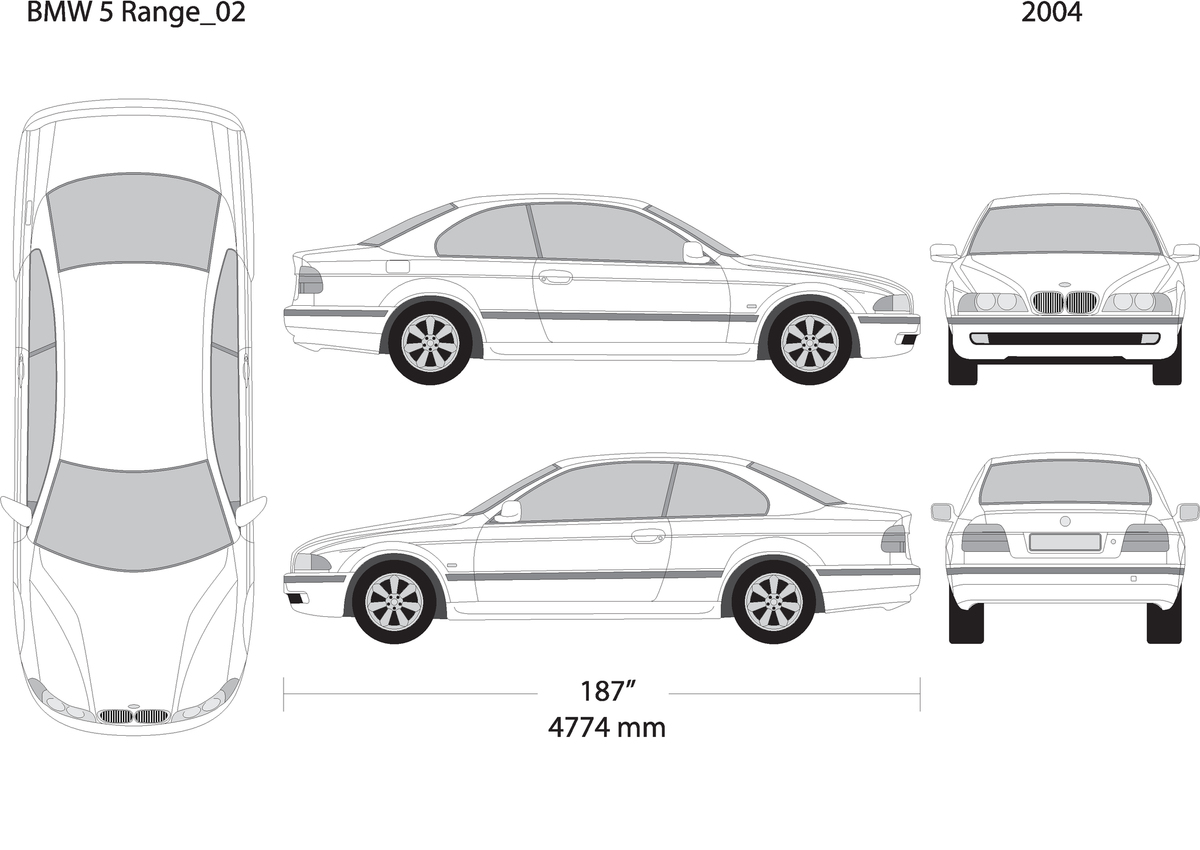 2004 Bmw 5 V02 Vehicle Wrap Template