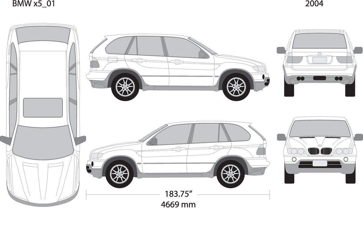 2004 Bmw X5 V01 Vehicle Wrap Template