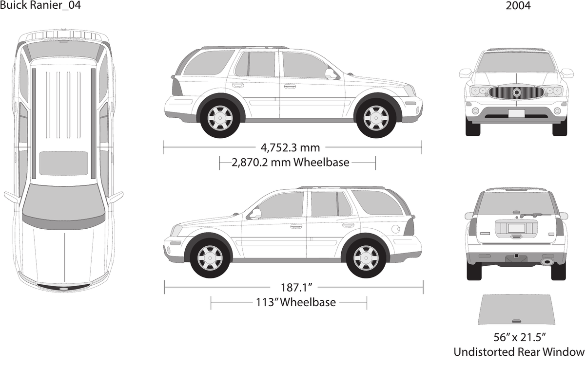 2004 Buick Ranier Vector Wrap Template - GravBase