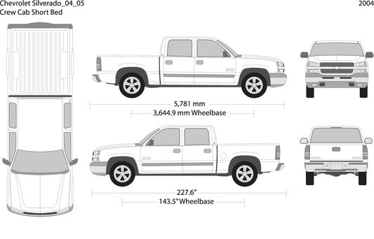 2004 Chevy Silverado 1500 V05 Vehicle Wrap Template