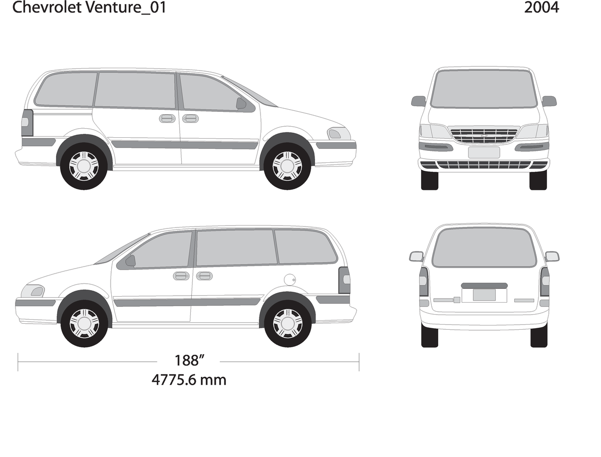 2004 Chevy Venture V01 Vehicle Wrap Template