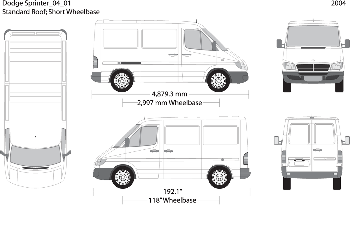 2004 Dodge Sprinter V01 Vehicle Wrap Template