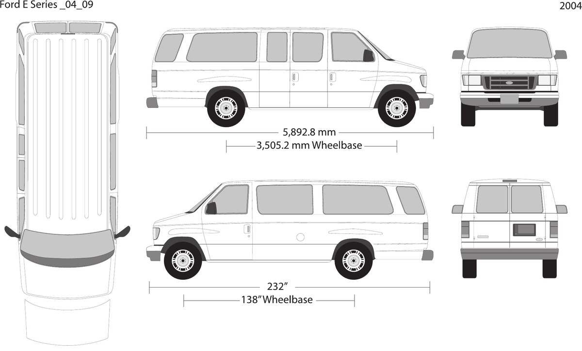2004 Ford E Series Vector Wrap Template - GravBase
