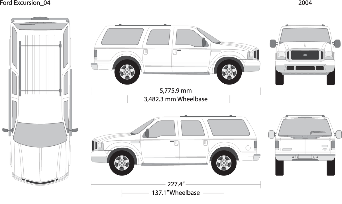 2004 Ford Excursion V04 Vehicle Wrap Template