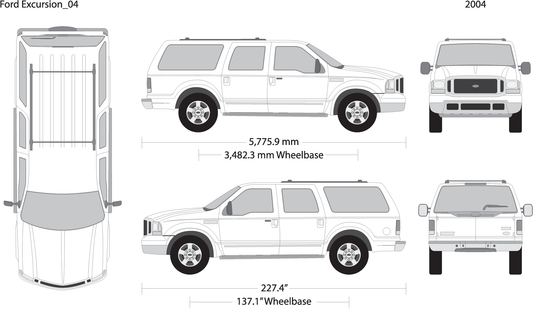 2004 Ford Excursion V04 Vehicle Wrap Template