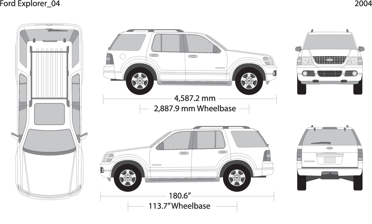 2004 Ford Explorer V04 Vehicle Wrap Template