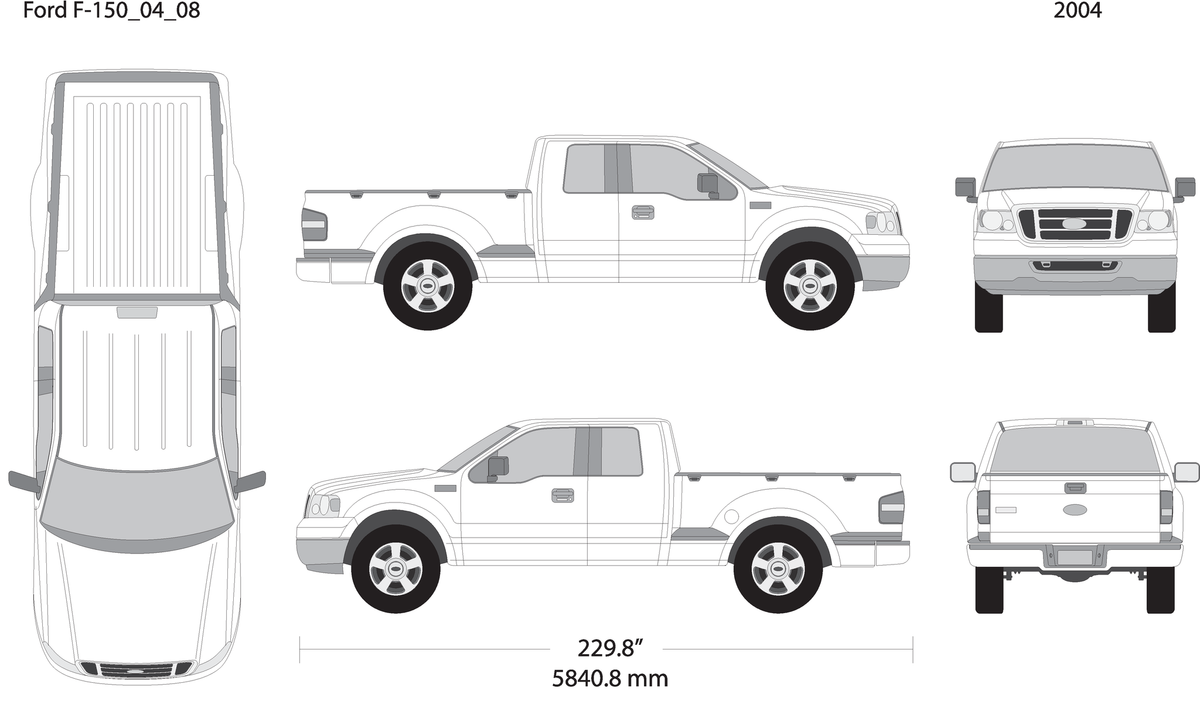 2004 Ford F 150 V08 Vehicle Wrap Template