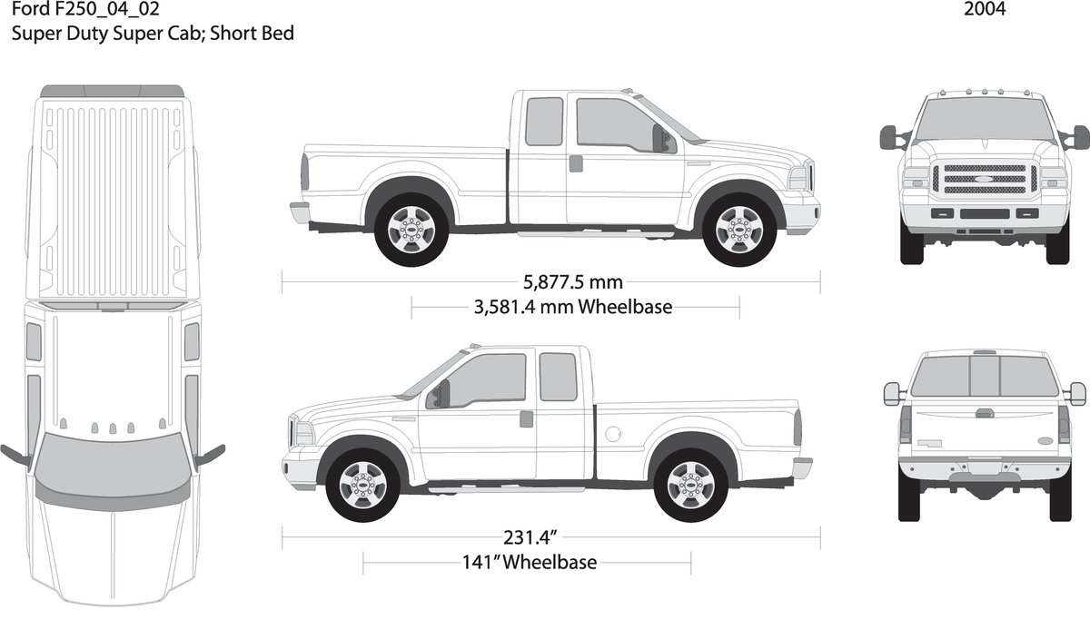 2004 Ford F 250 V02 Vehicle Wrap Template
