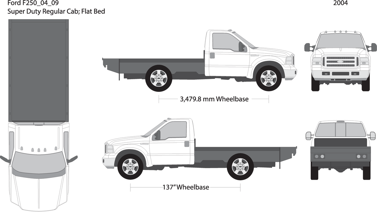 2004 Ford F 250 V09 Vehicle Wrap Template