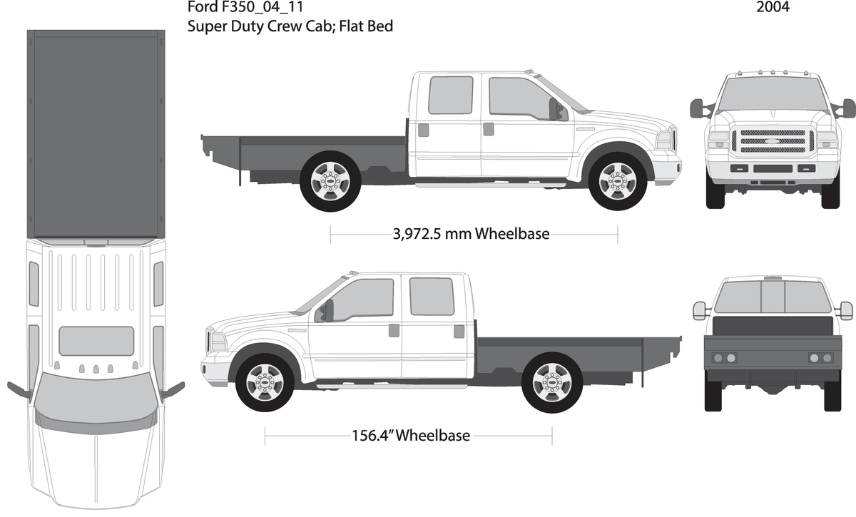 2004 Ford F 350 V11 Vehicle Wrap Template