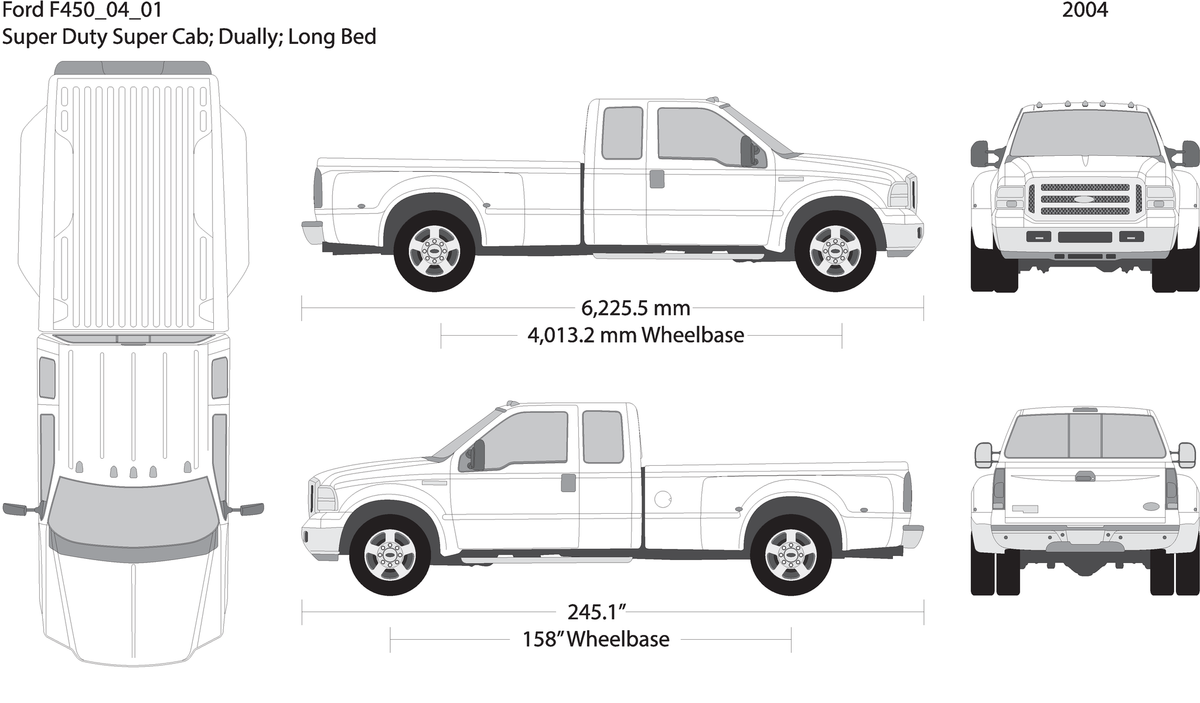 2004 Ford F 450 V07 Vehicle Wrap Template