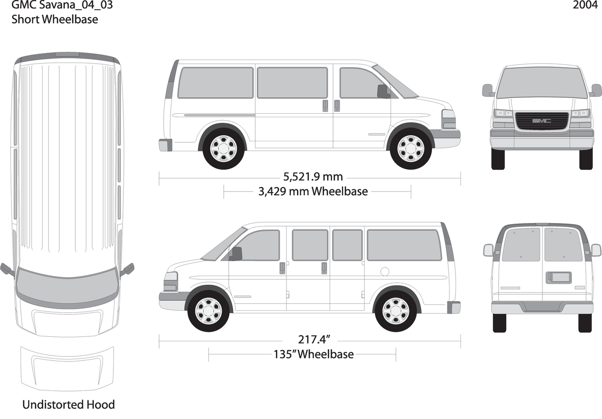 2004 Gmc Savana V03 Vehicle Wrap Template