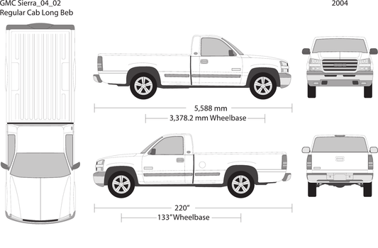 2004 GMC Sierra 1500 vector wrap template V02, Design-Ready PDF - GravBase