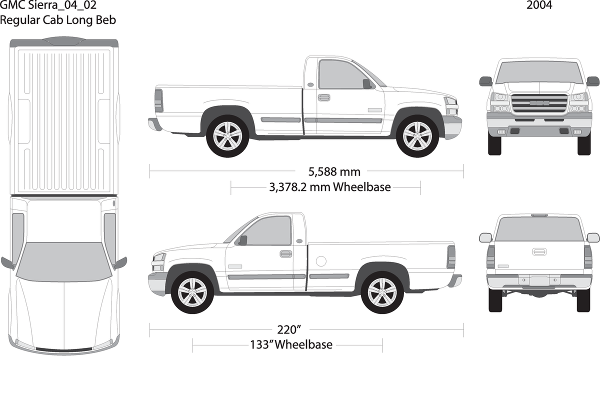 2004 Gmc Sierra 1500 V02 Vehicle Wrap Template
