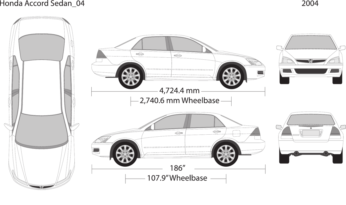 2004 Honda Accord Sedan Vector Wrap Template - GravBase